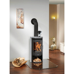 Charger l&#39;image dans la galerie, Poêle à bûche Justus Usedom porte Fonte Gris, 5 kW
